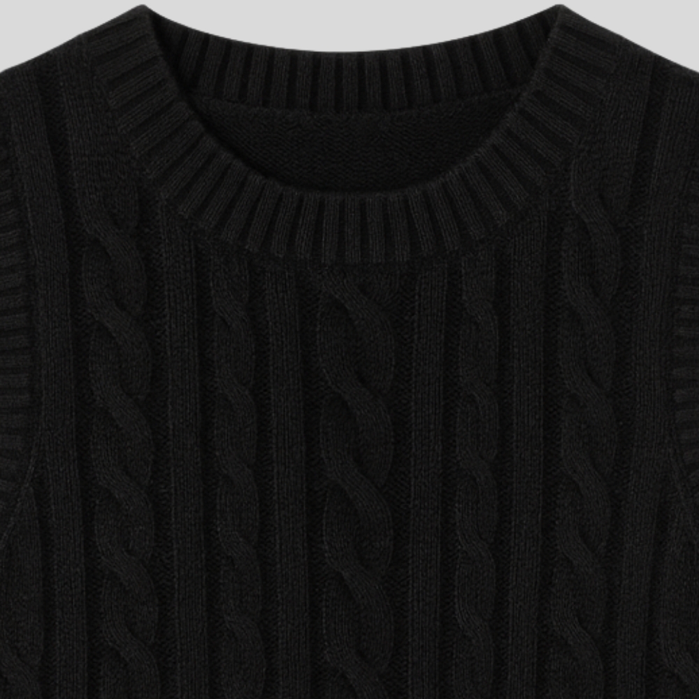 Black Cable Knit Vest