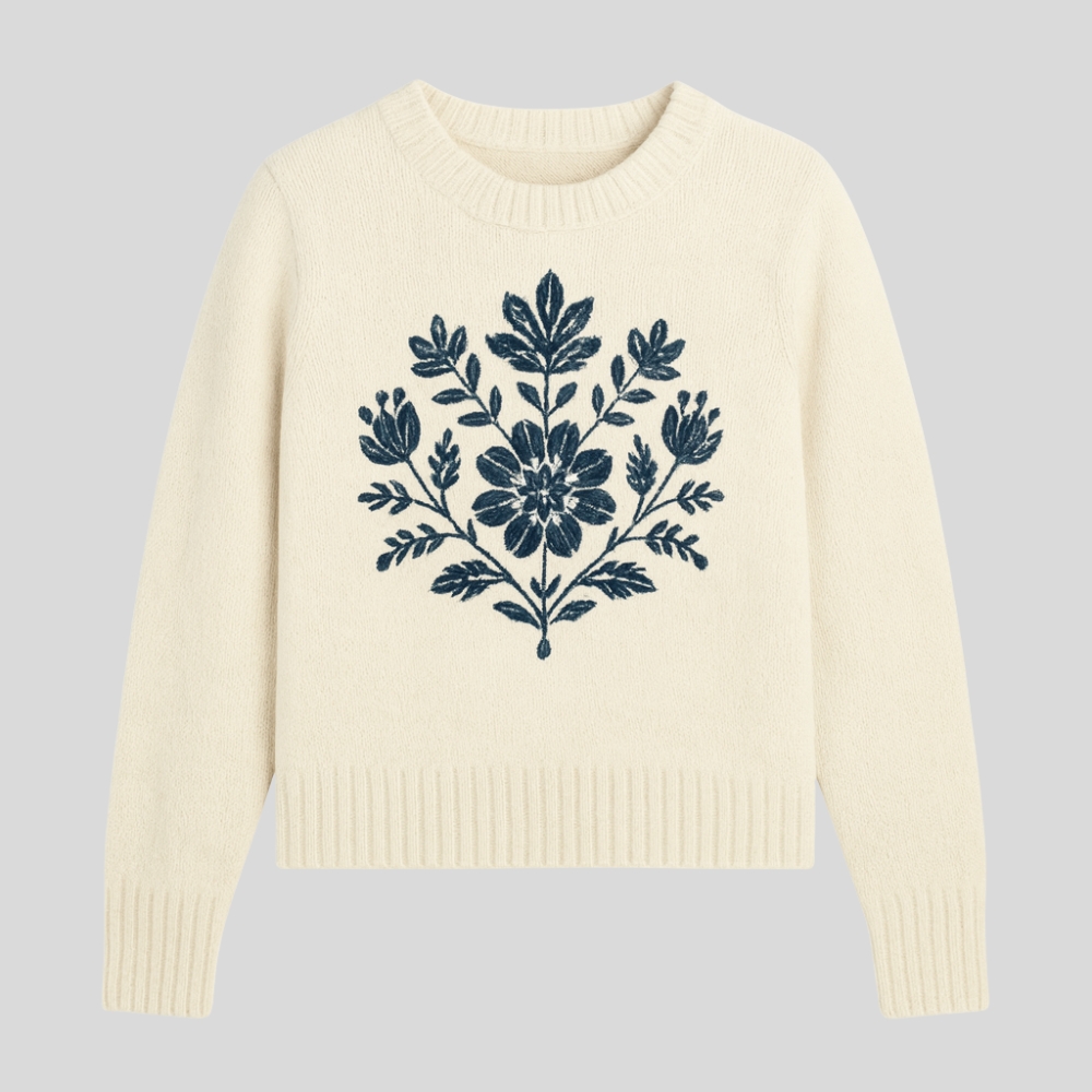 Embroidered Knit Sweater