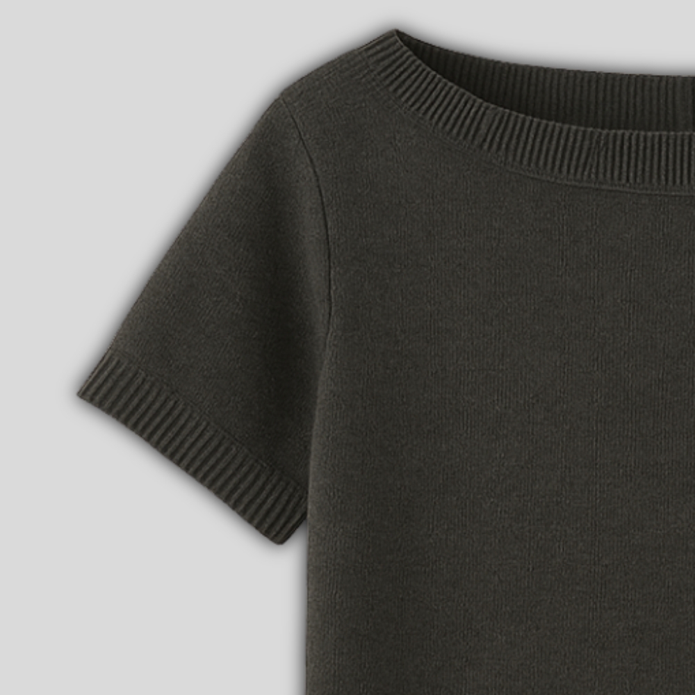 Boat Neck Knit Top