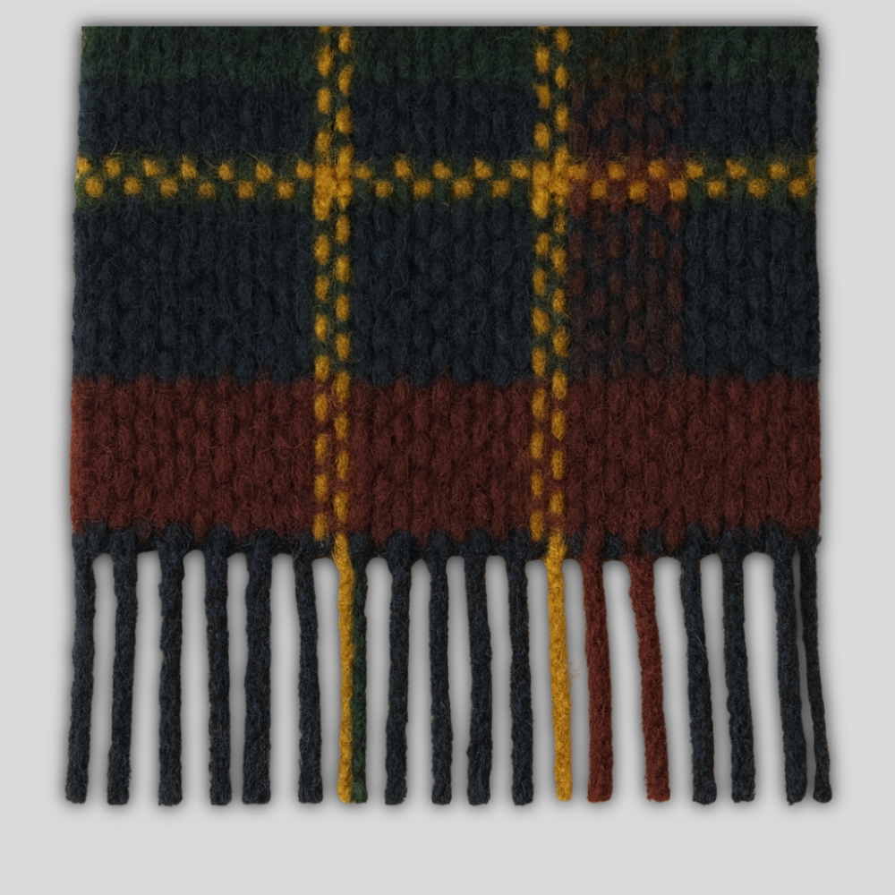 Checkered Wool Scarf