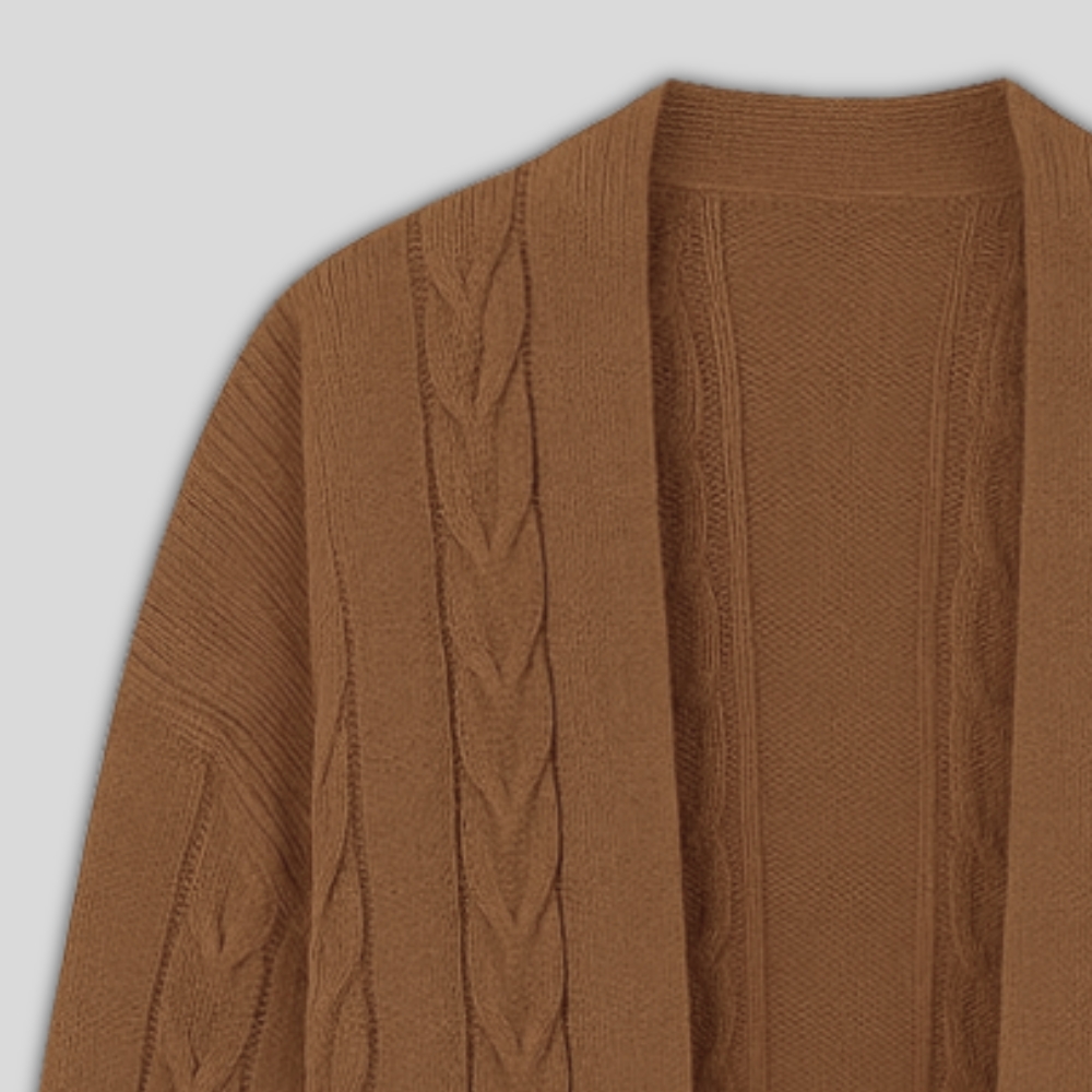 Long Cable Knit Cardigan