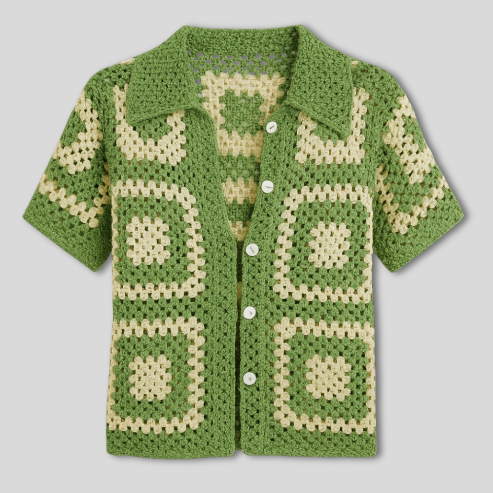 Button Down Crochet Tee