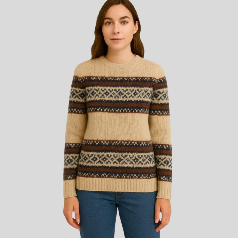 Fair Isle Long Knit Sweater