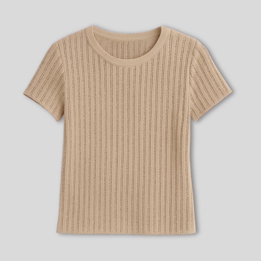 Ribbed Knit T-Shirt