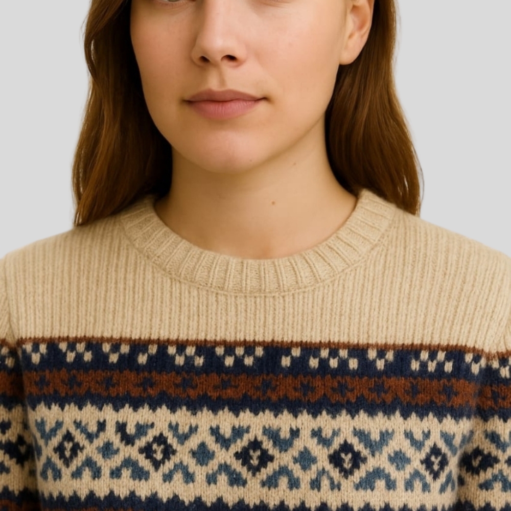 Fair Isle Long Knit Sweater