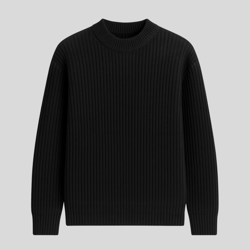 Turtleneck Ribbed Knit Sweater