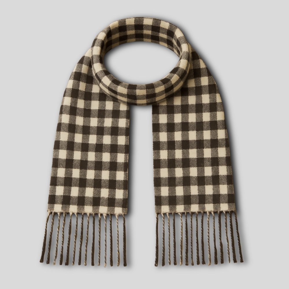 Gingham Wool Scarf