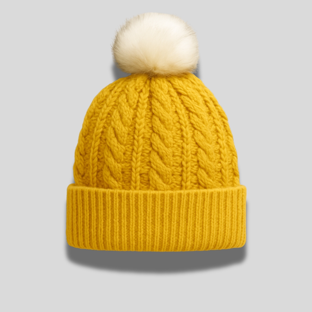 Knit Beanie with Pom Pom