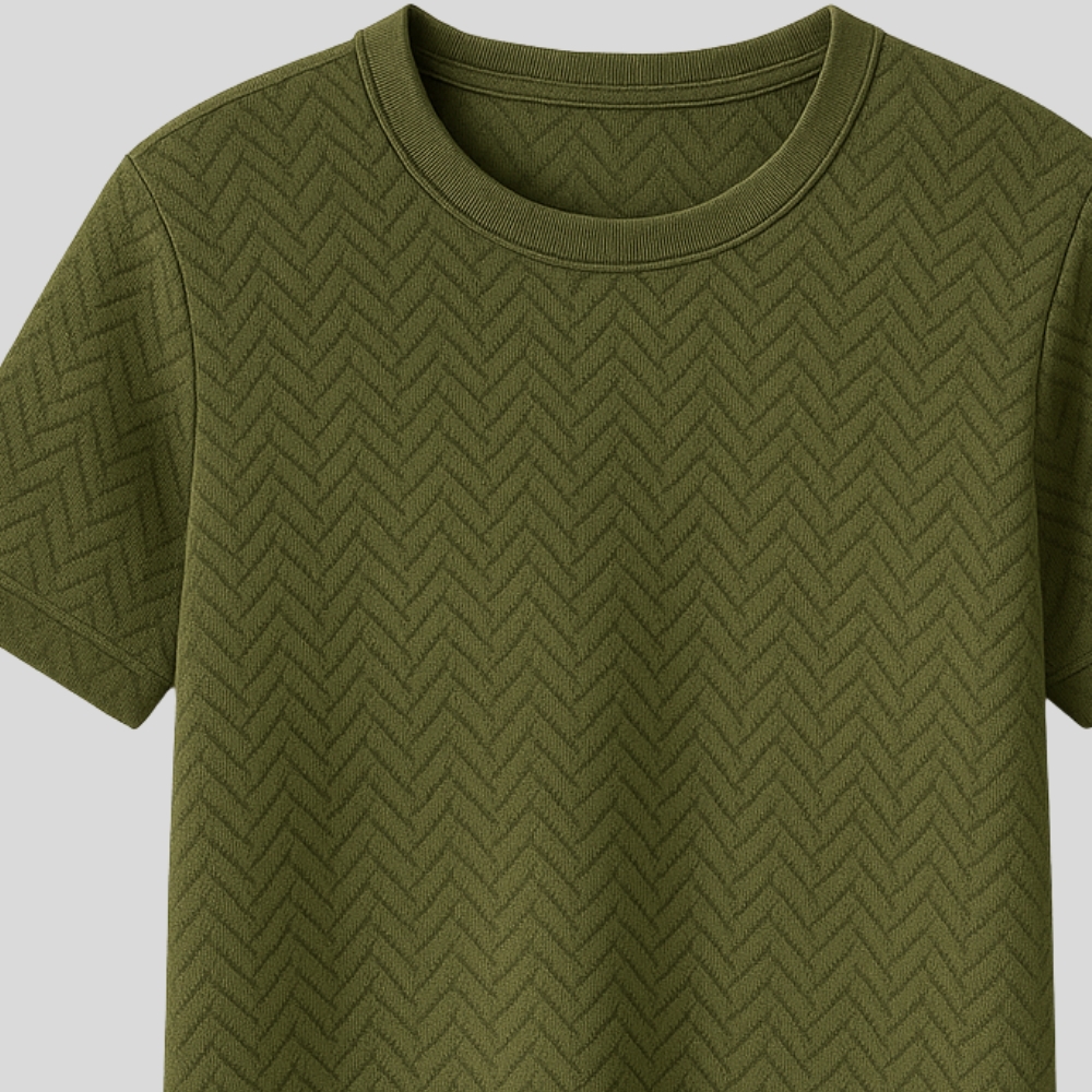 Jacquard Knitted T-Shirt