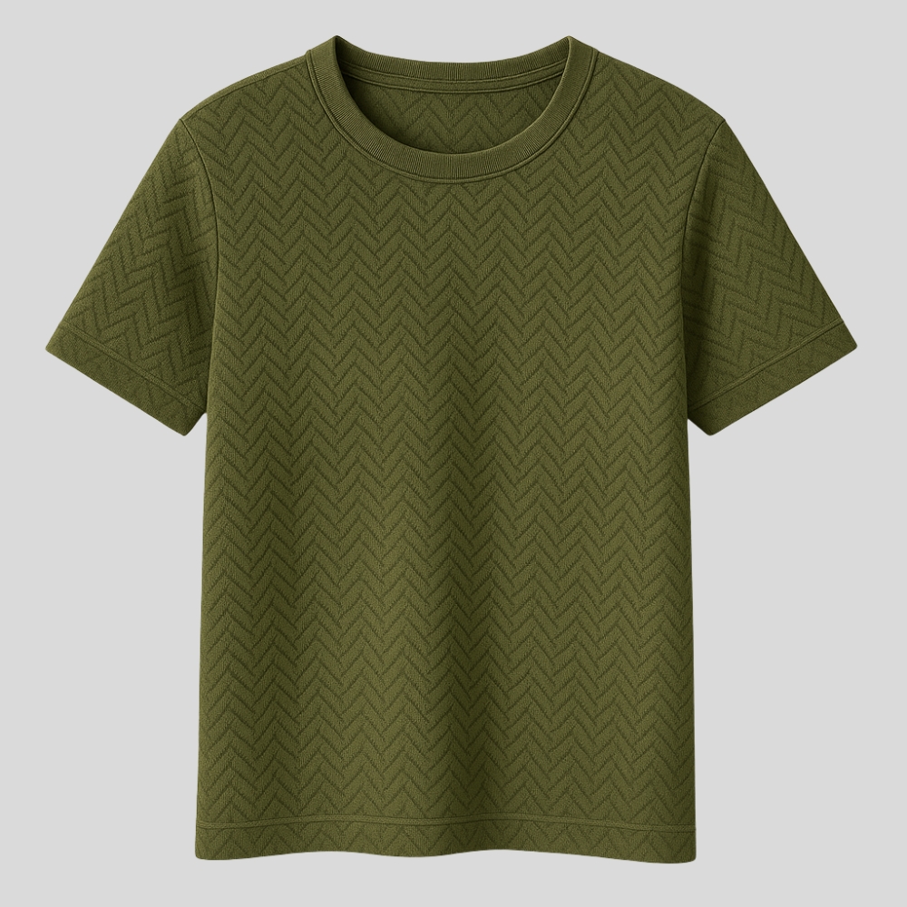 Jacquard Knitted T-Shirt