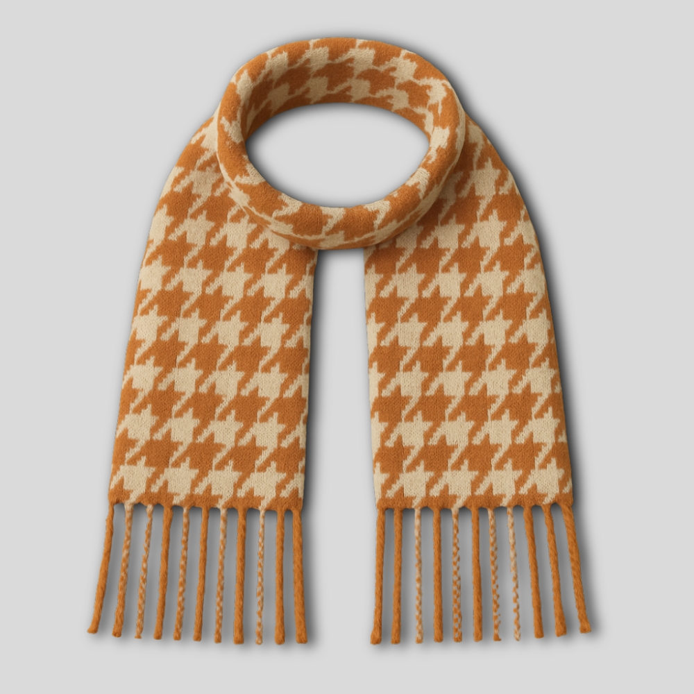 Houndstooth Knitted Scarf