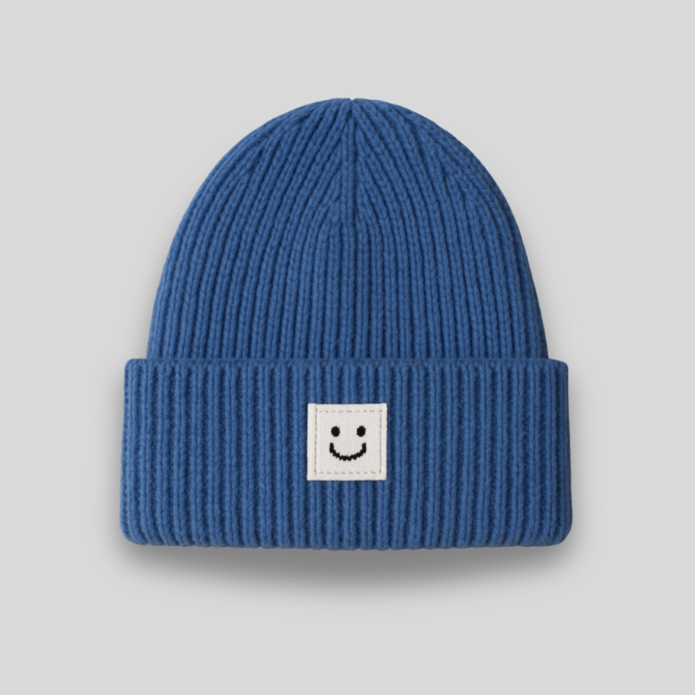 Embroided Tag Knit Beanie