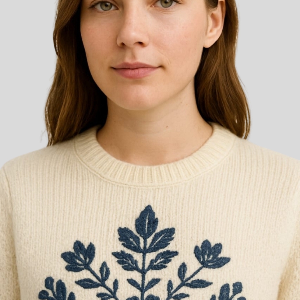 Embroidered Knit Sweater