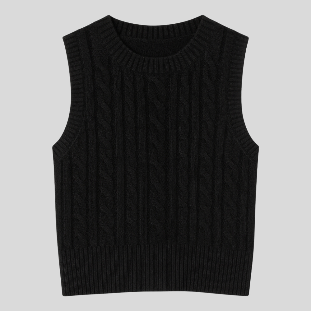 Black Cable Knit Vest