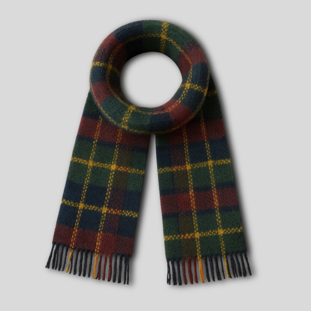 Checkered Wool Scarf