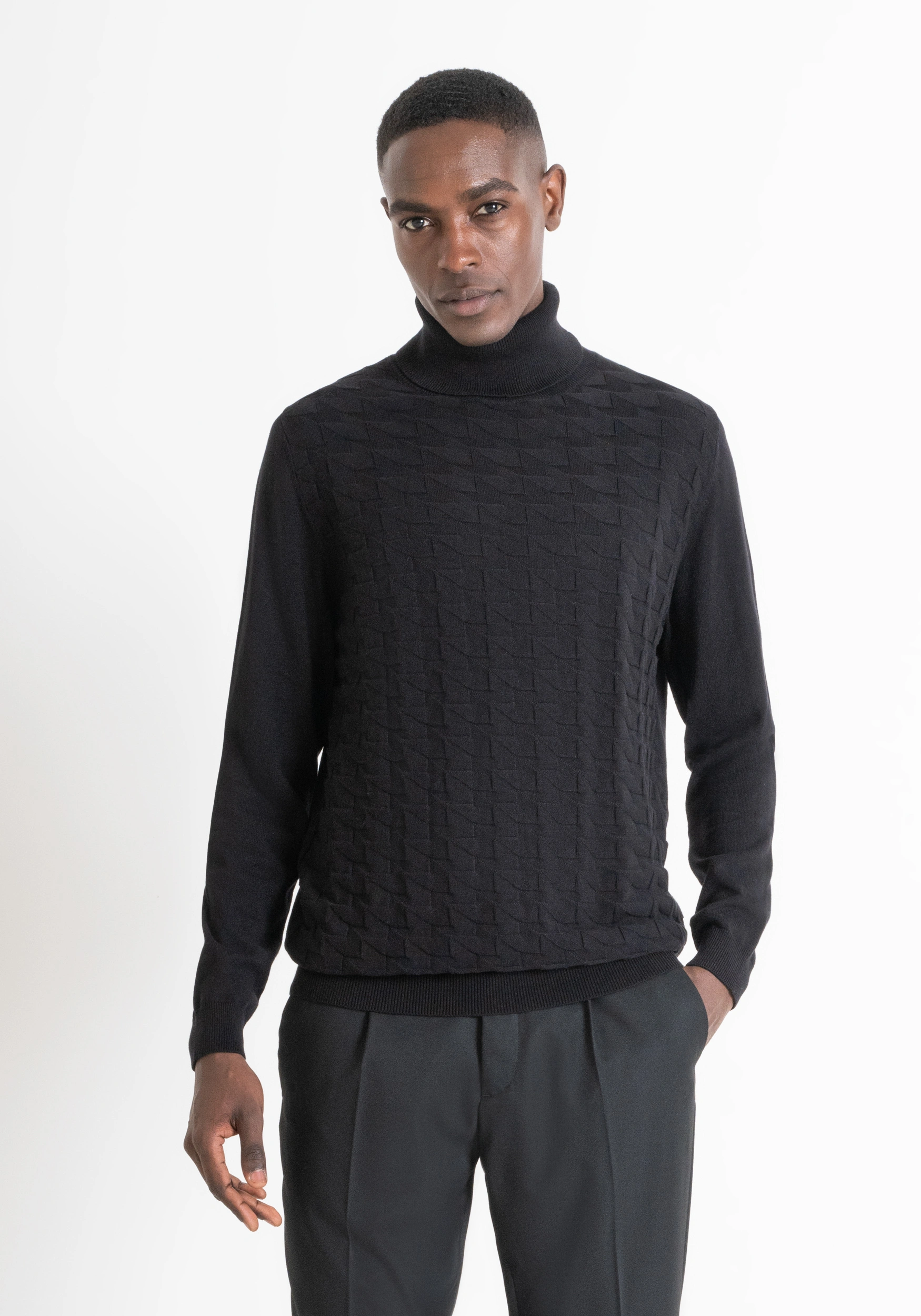Antony Morato REGULAR FIT TURTLENECK SWEATER IN WARM WORKED COTTON
