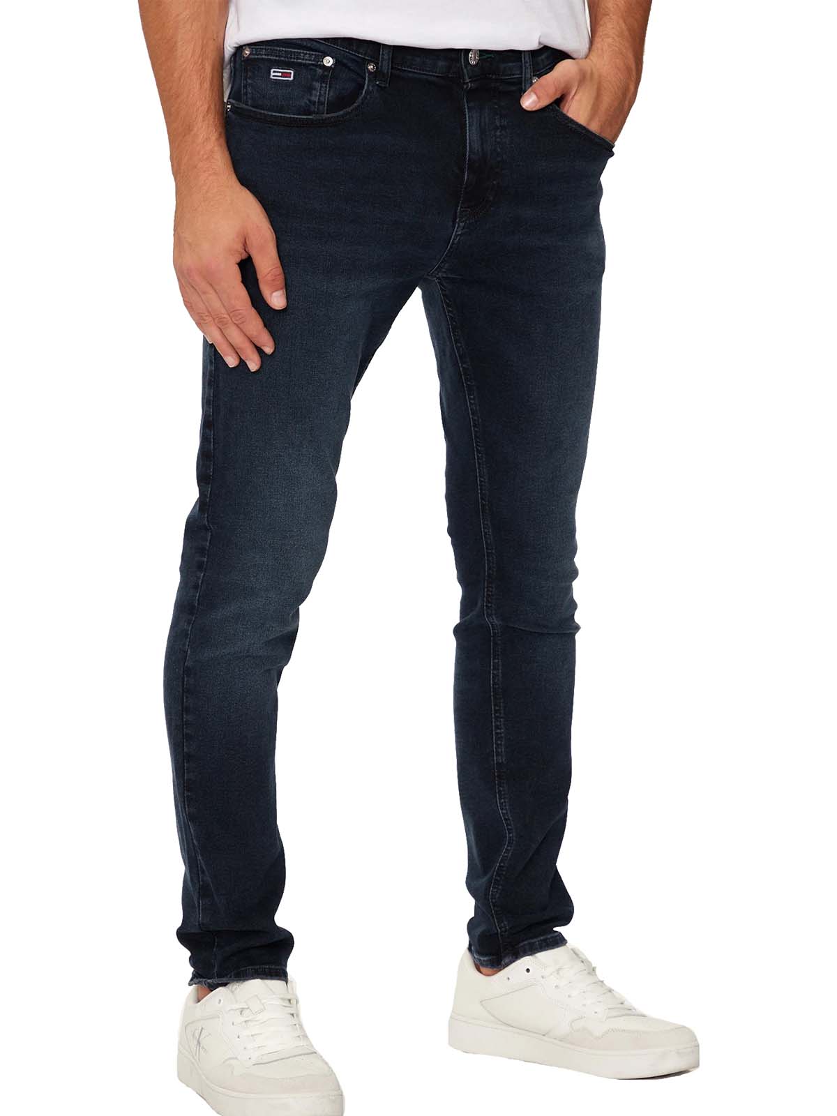 Austin Men's Jeans Pants Elastic with Slim Tapered Fit Blue