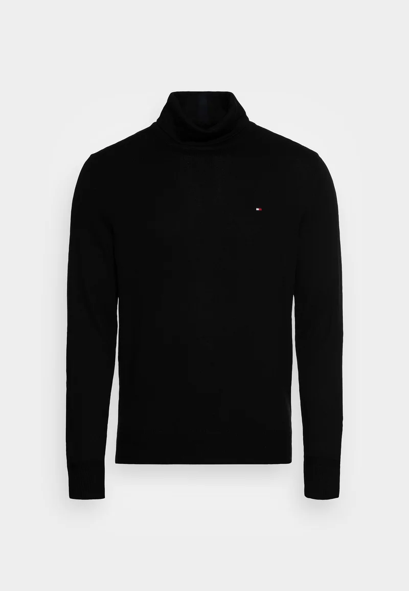 Tommy Hilfiger PIMA ORG CTN CASHMERE ROLL NECK - Pullover - black