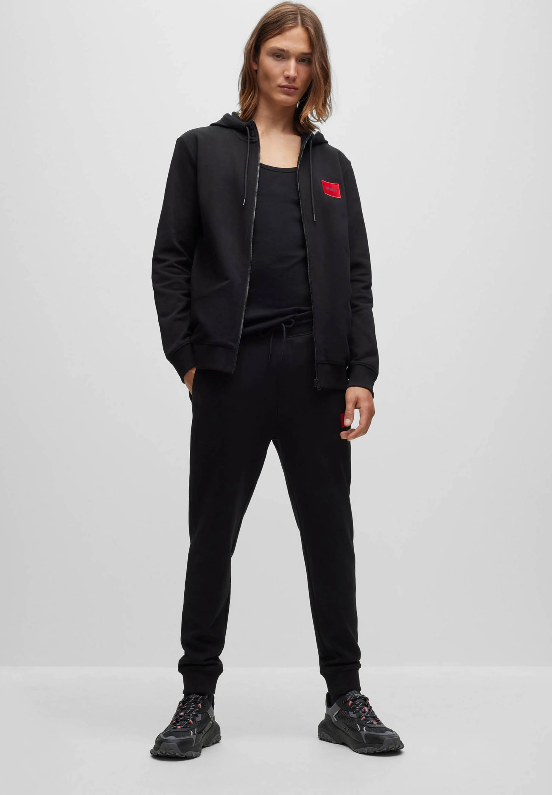 HUGO DAPLE - Zip-up sweatshirt - black