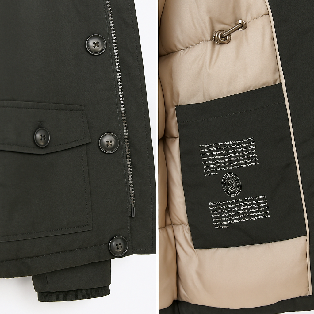 Giacca Invernale Bambino con Cappuccio Pelliccia – Verde Oliva | Taglia 12 Anni