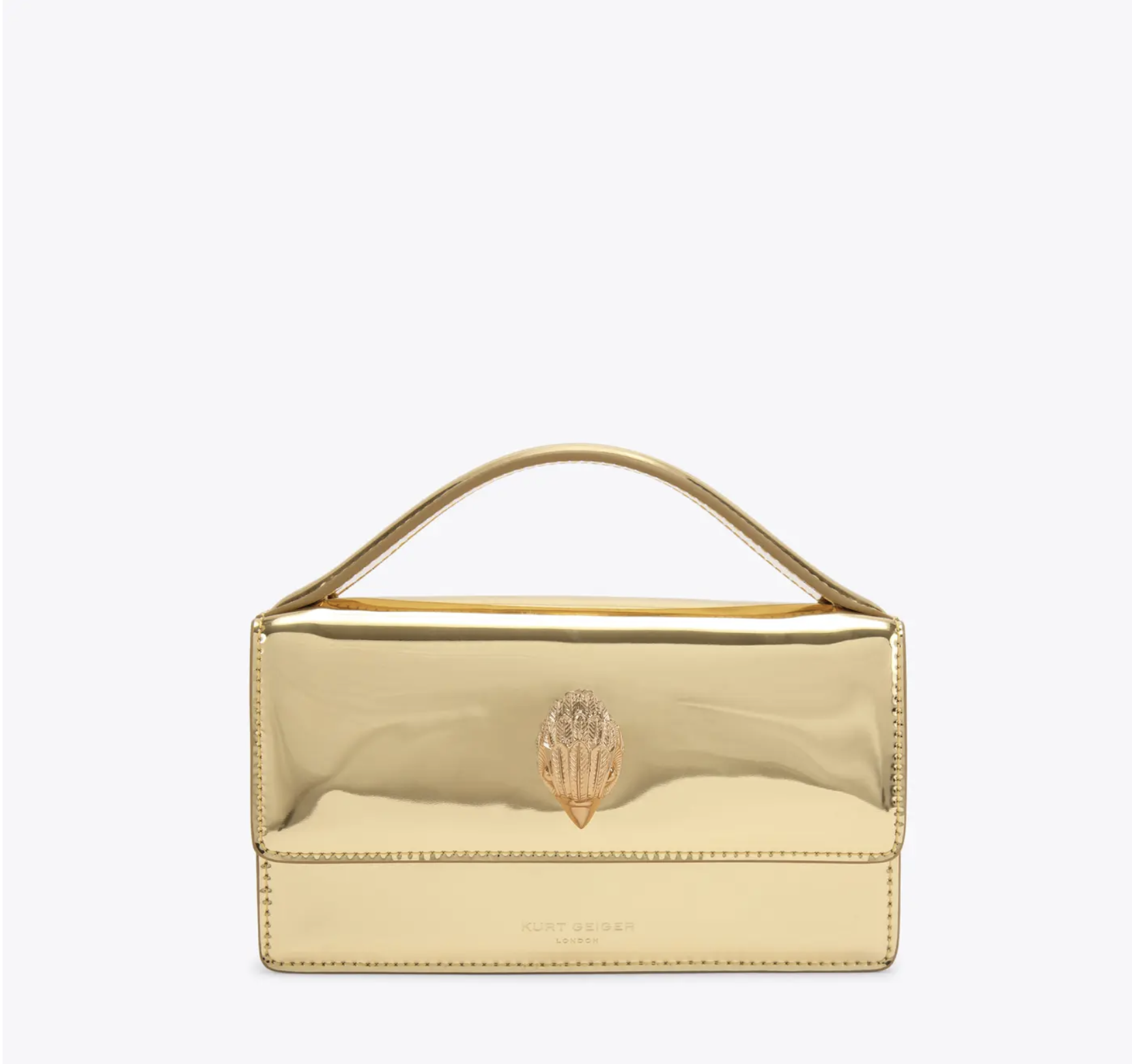 KURT GEIGER LONDON. Small bond top handle bag. Bolso dorado.