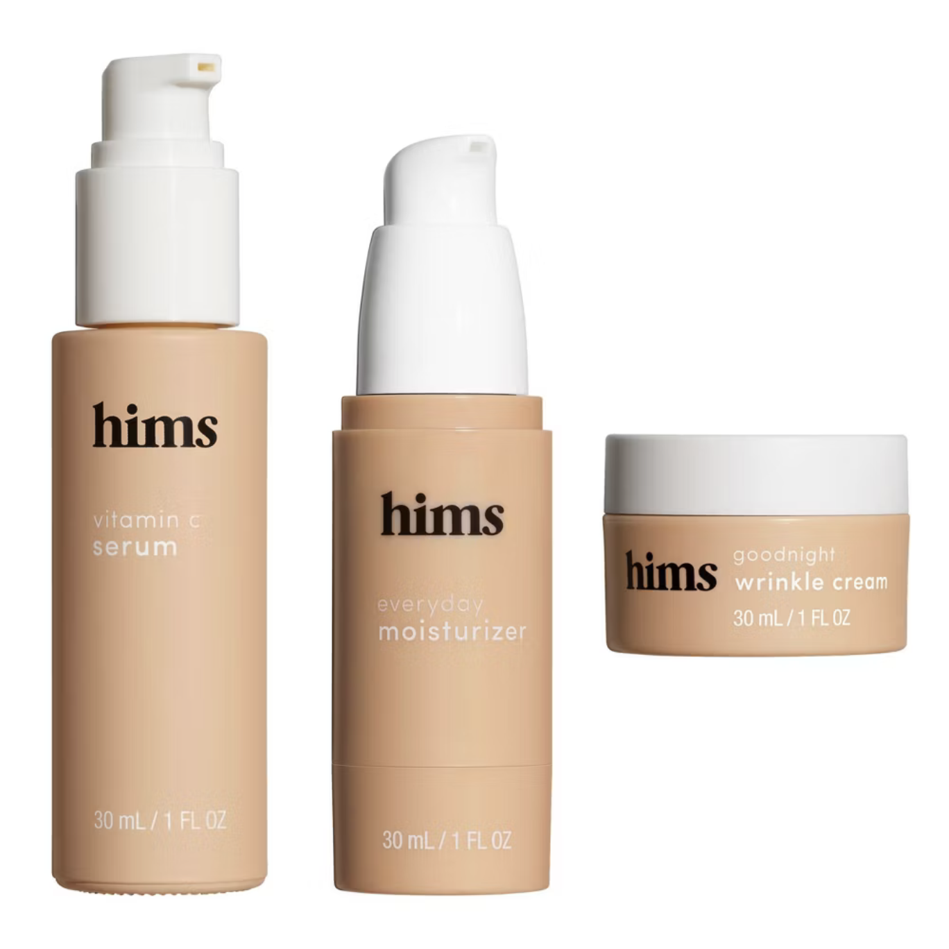 Hims Kit de crema antiarrugas. Skin Good Night + suero matutino + humectante (3 piezas). 