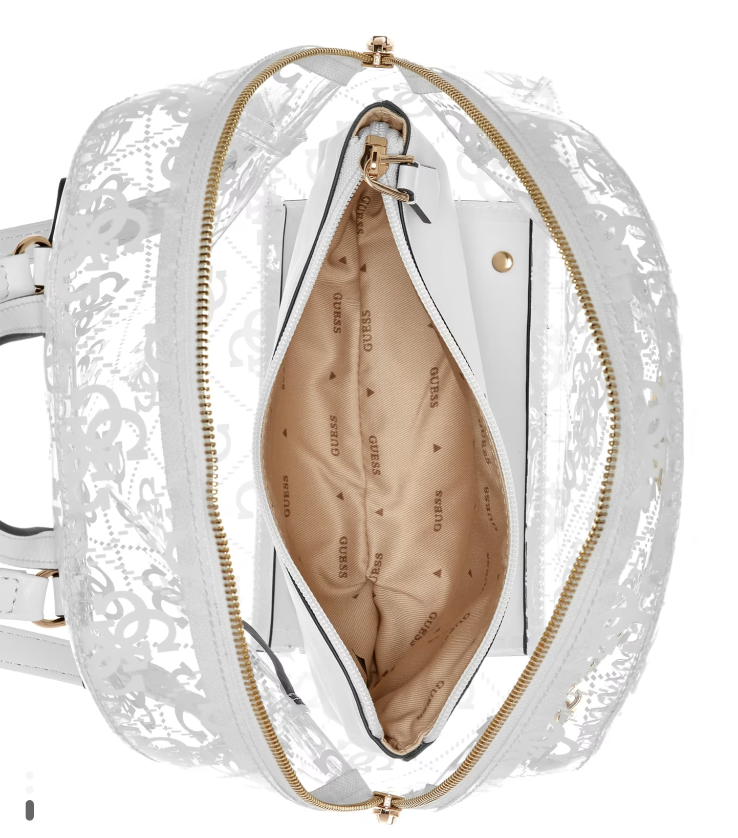 GUESS. Mochila Tuana Clear Quattro G.