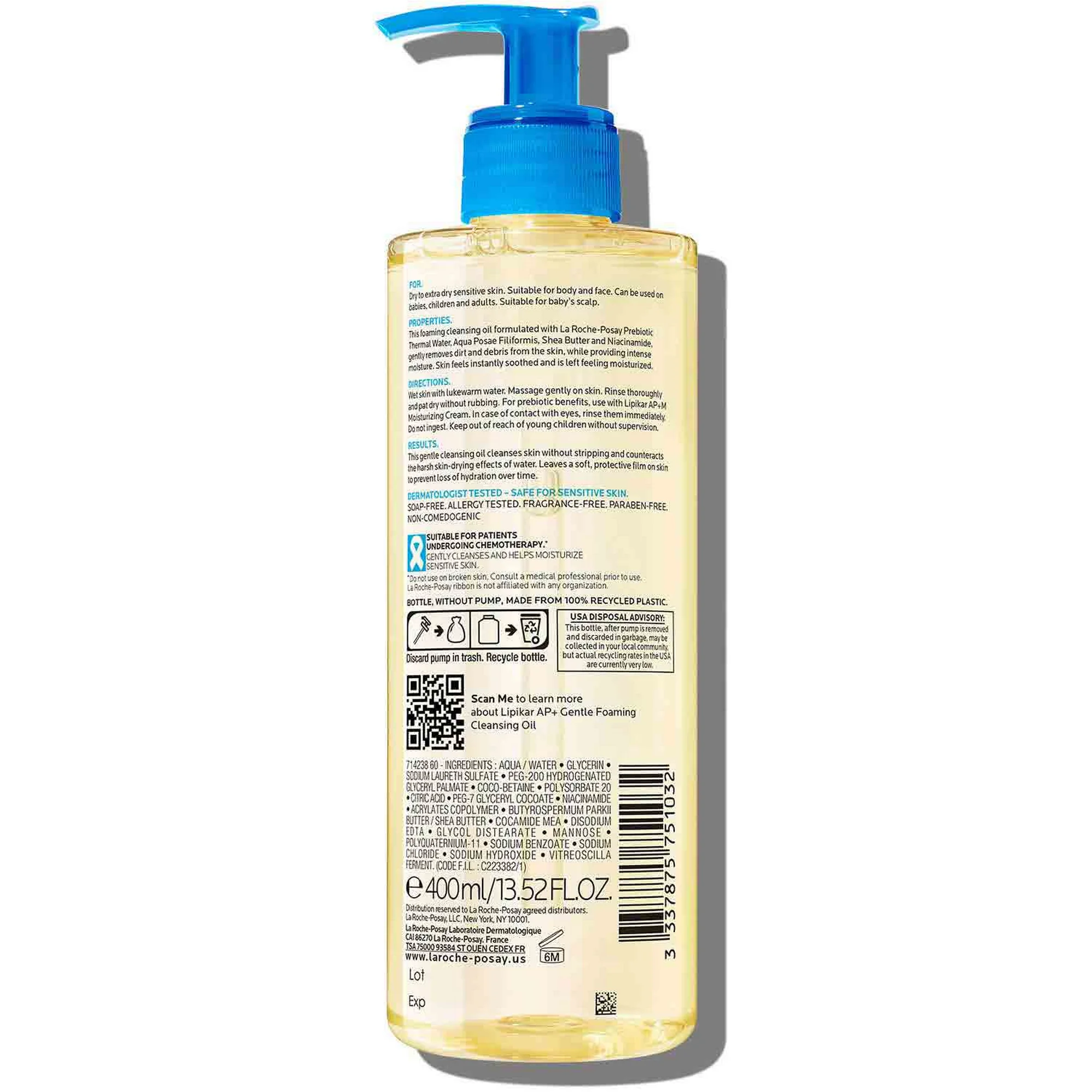 La Roche-Posay. Aceite limpiador espumoso suave