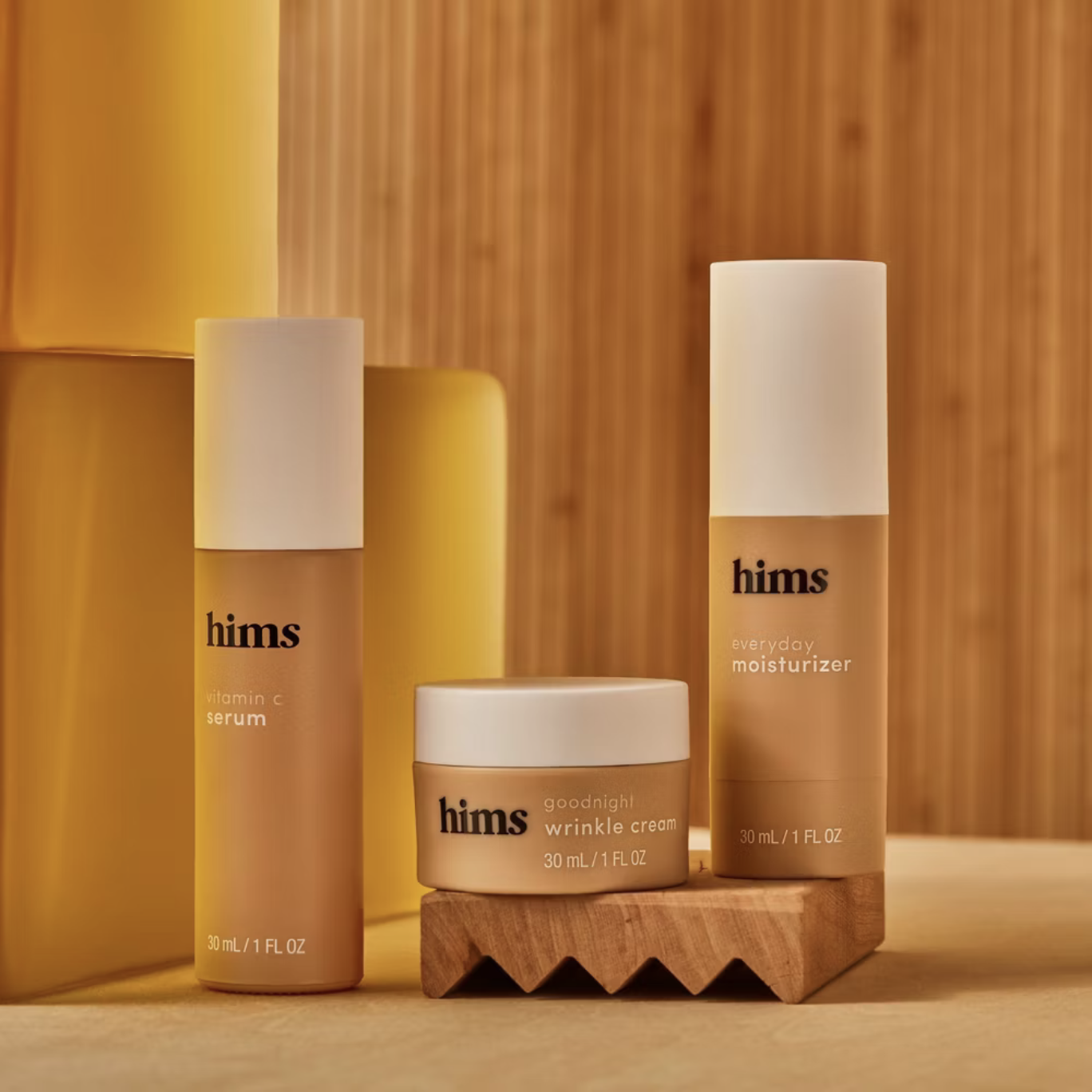 Hims Kit de crema antiarrugas. Skin Good Night + suero matutino + humectante (3 piezas). 
