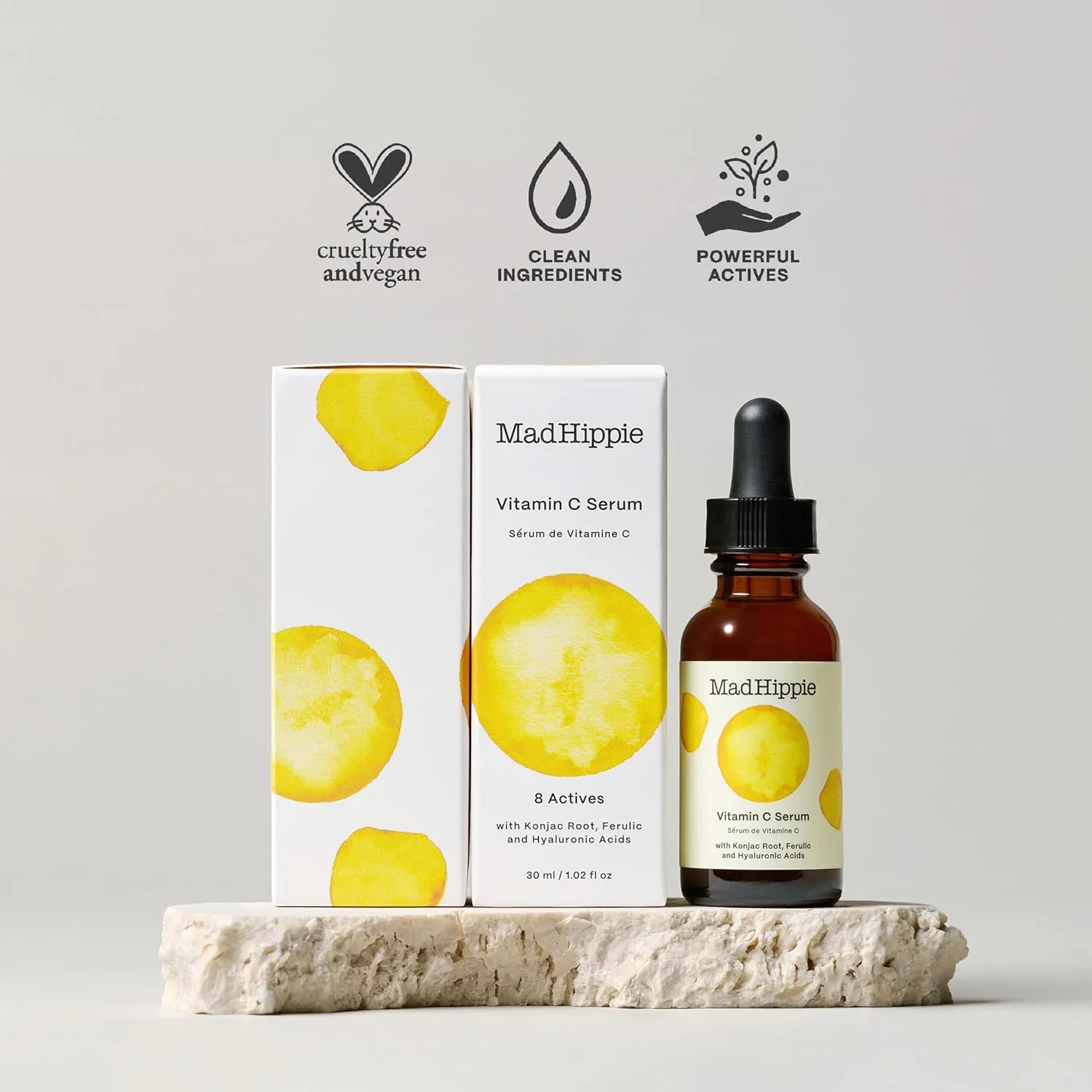 Mad Hippie con Ácido Hialurónico, Vitamina E y Ácido Ferúlico. Suero Facial con Vitamina C