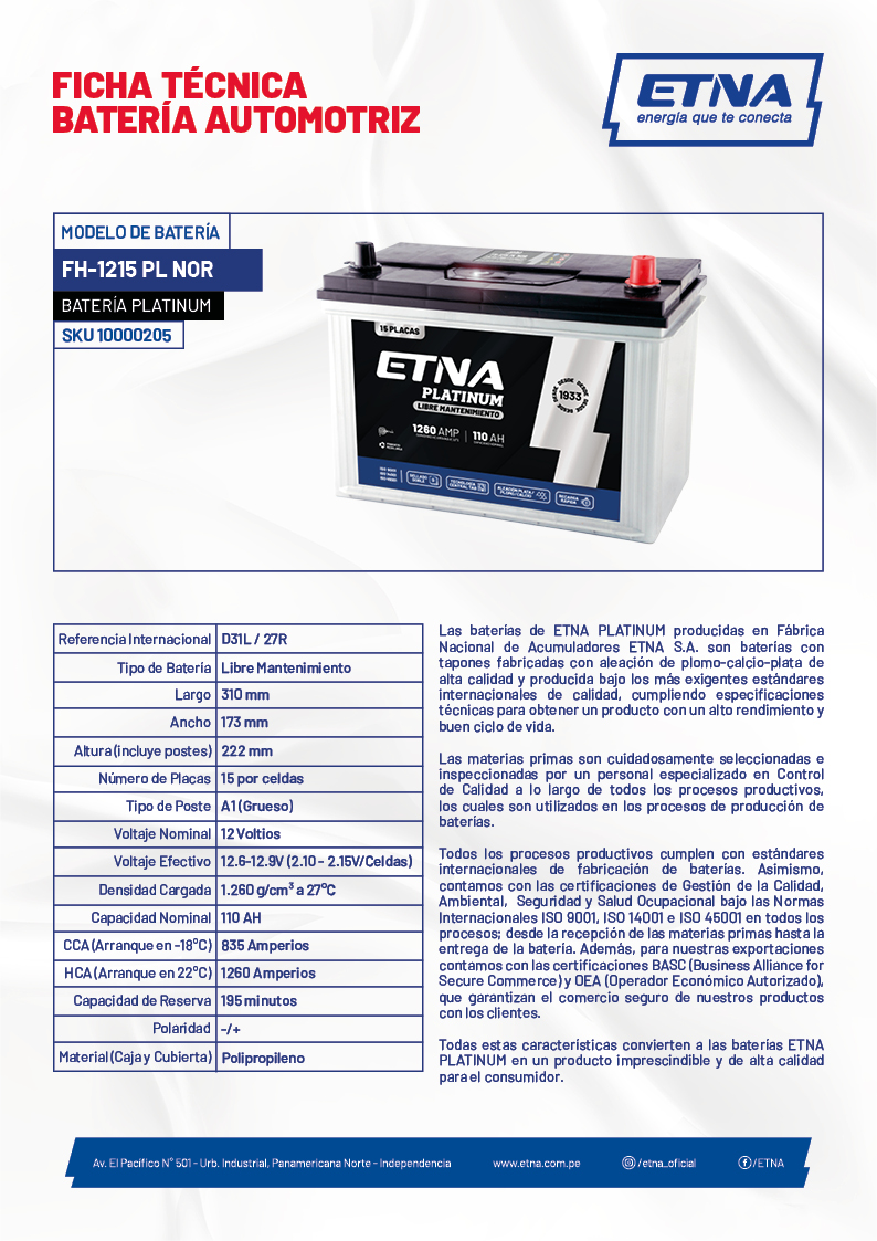 ETNA Platinum FH1215 PL NOR