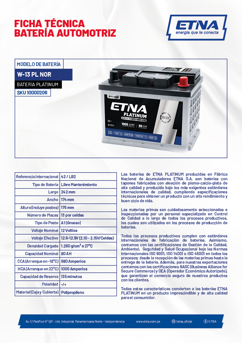 ETNA Platinum W13 PL NOR