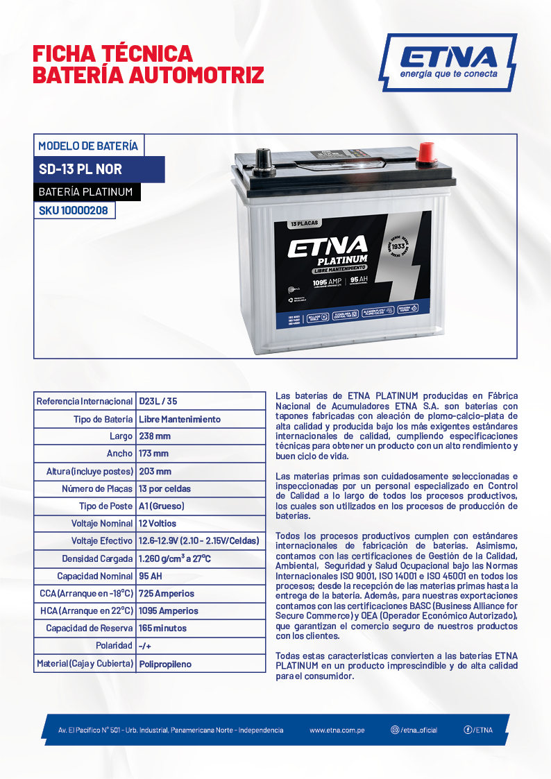 ETNA Platinum SD13 PL NOR