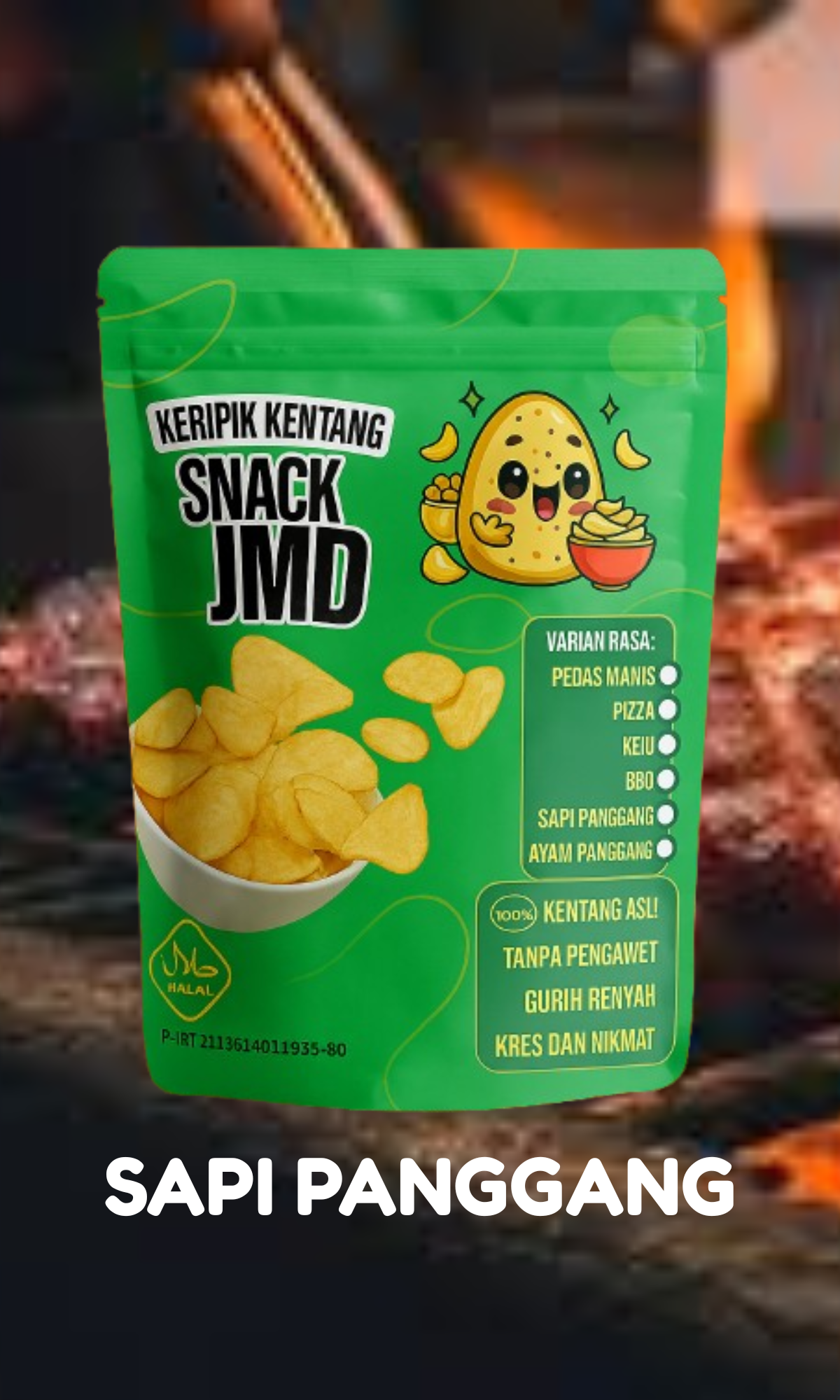 Keripik Kentang Snack JMD - Sapi panggang