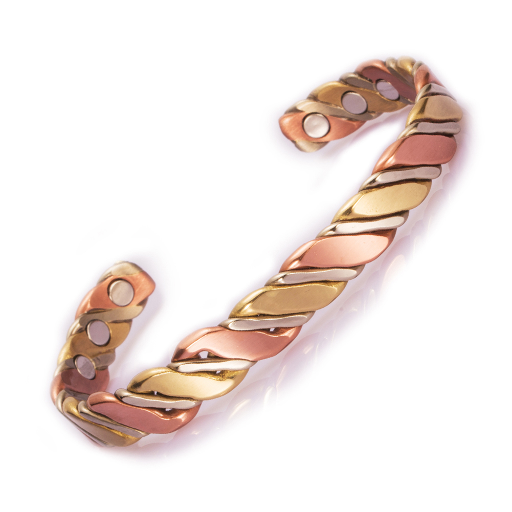 Tricolor Twisted Copper Magnetic Bracelet