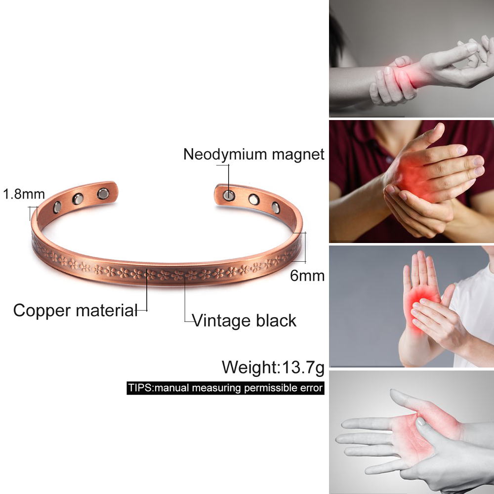 Pure Copper Magnetic Bracelet – Pain Relief, Arthritis Support & Elegant Wellness Jewelry