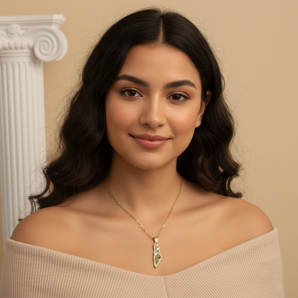 Palestine Map Pendant | Necklace