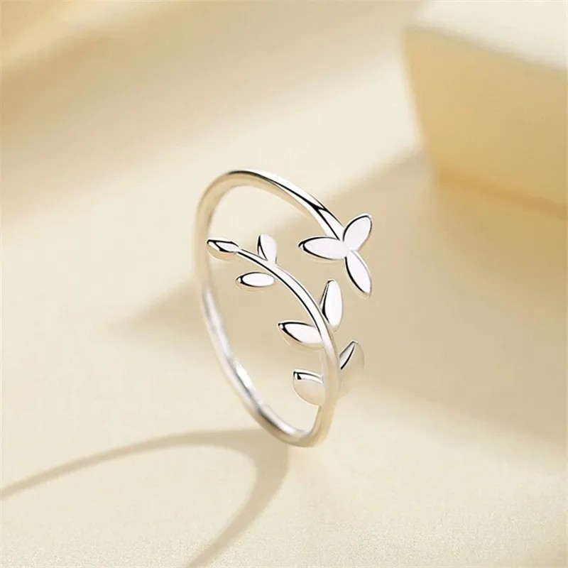 Sterling-Silver Leaf Adjustable | Ring