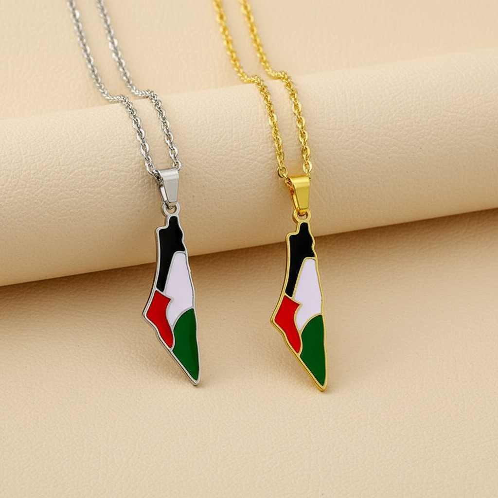 Palestine Map Pendant | Necklace