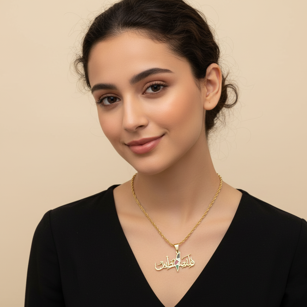 Palestinian Flag Arabic | Necklace