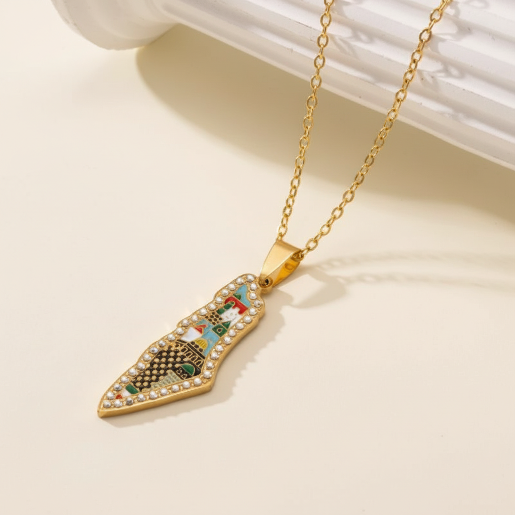 Palestine Map Pendant | Necklace