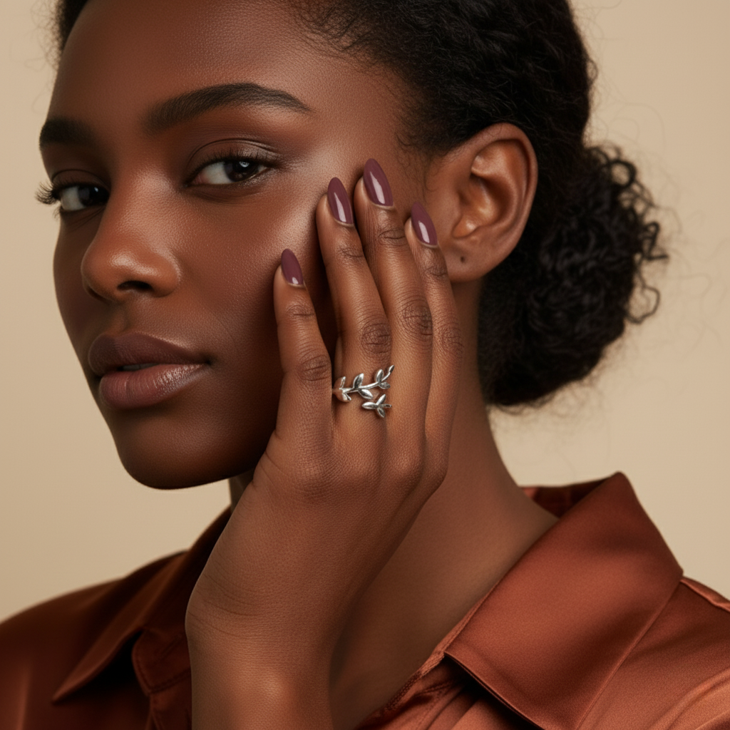Sterling-Silver Leaf Adjustable | Ring