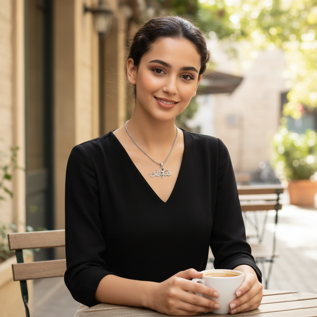 Palestinian Flag Arabic | Necklace