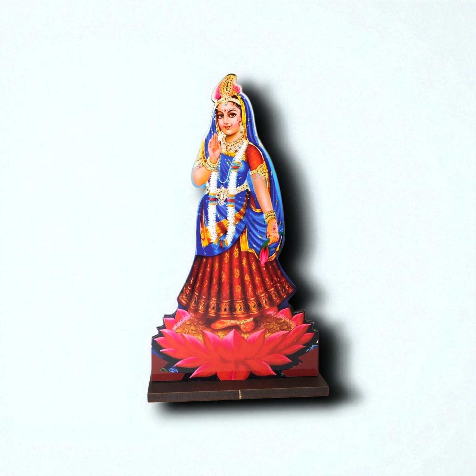श्री राधा जी – कमल आसन टेबलटॉप स्टैंडी (Shri Radha Ji – Lotus Seat Tabletop Standee)