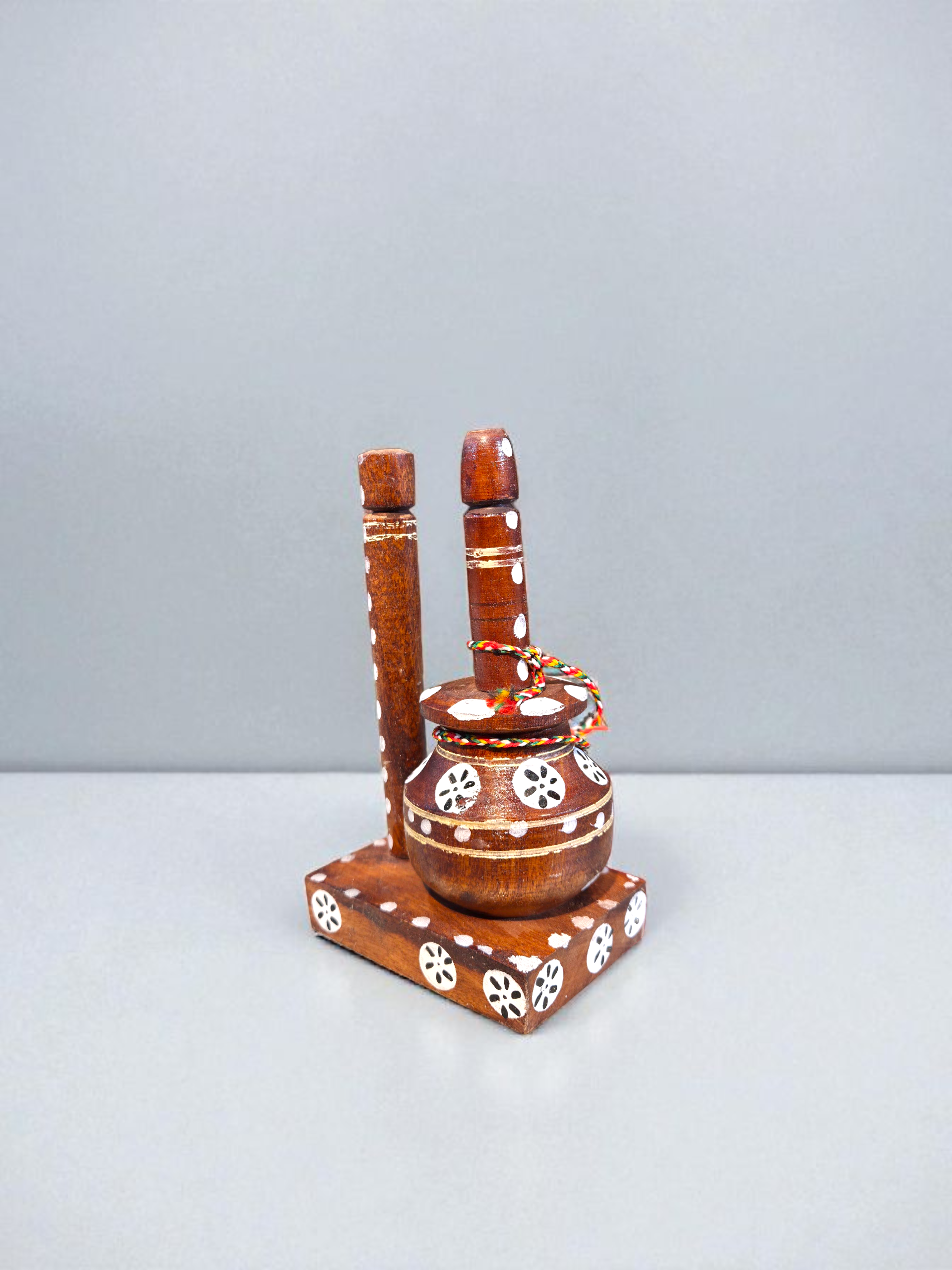 Handcrafted Wooden Surahi with Stand 
