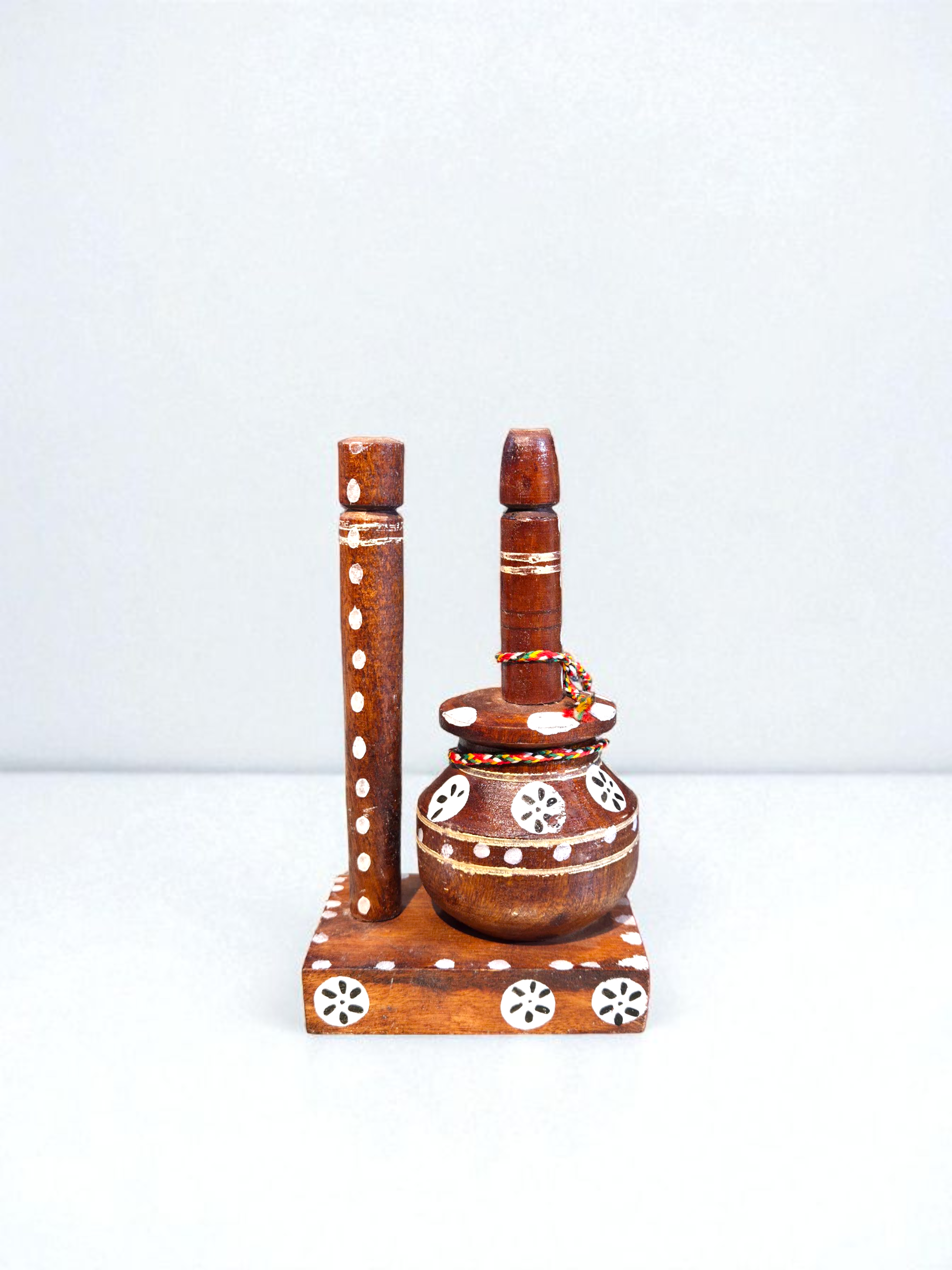 Handcrafted Wooden Surahi with Stand 