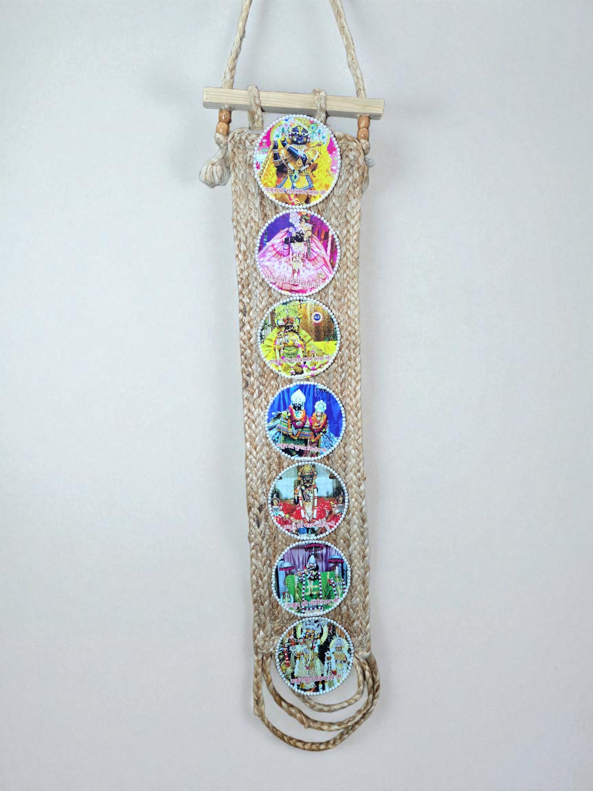 🌿 7 Thakur Ji of Vrindavan Wall Hanging