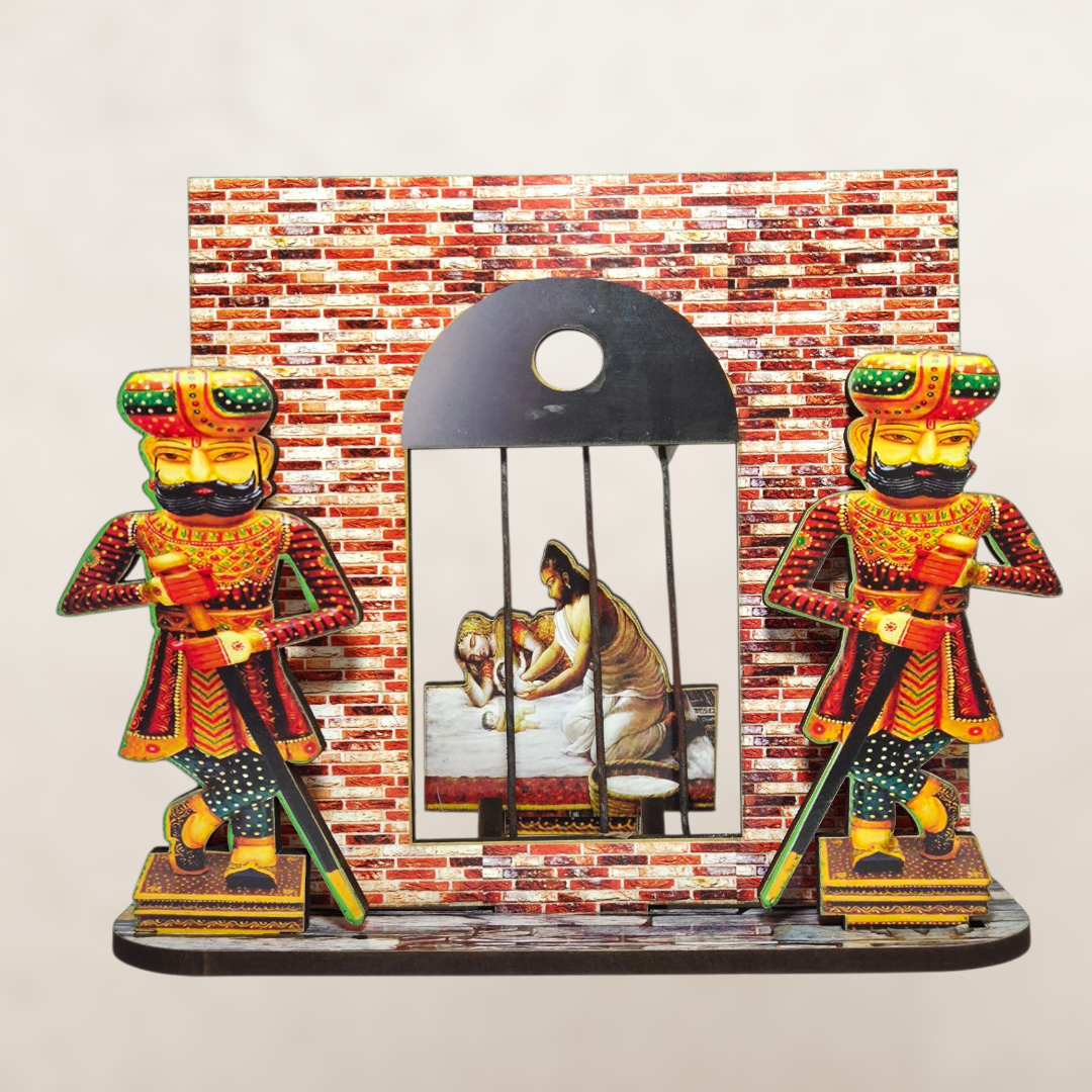 श्री कृष्ण जन्म जेल दृश्य टेबलटॉप सेट (Shri Krishna Birth Prison Scene Tabletop Set)