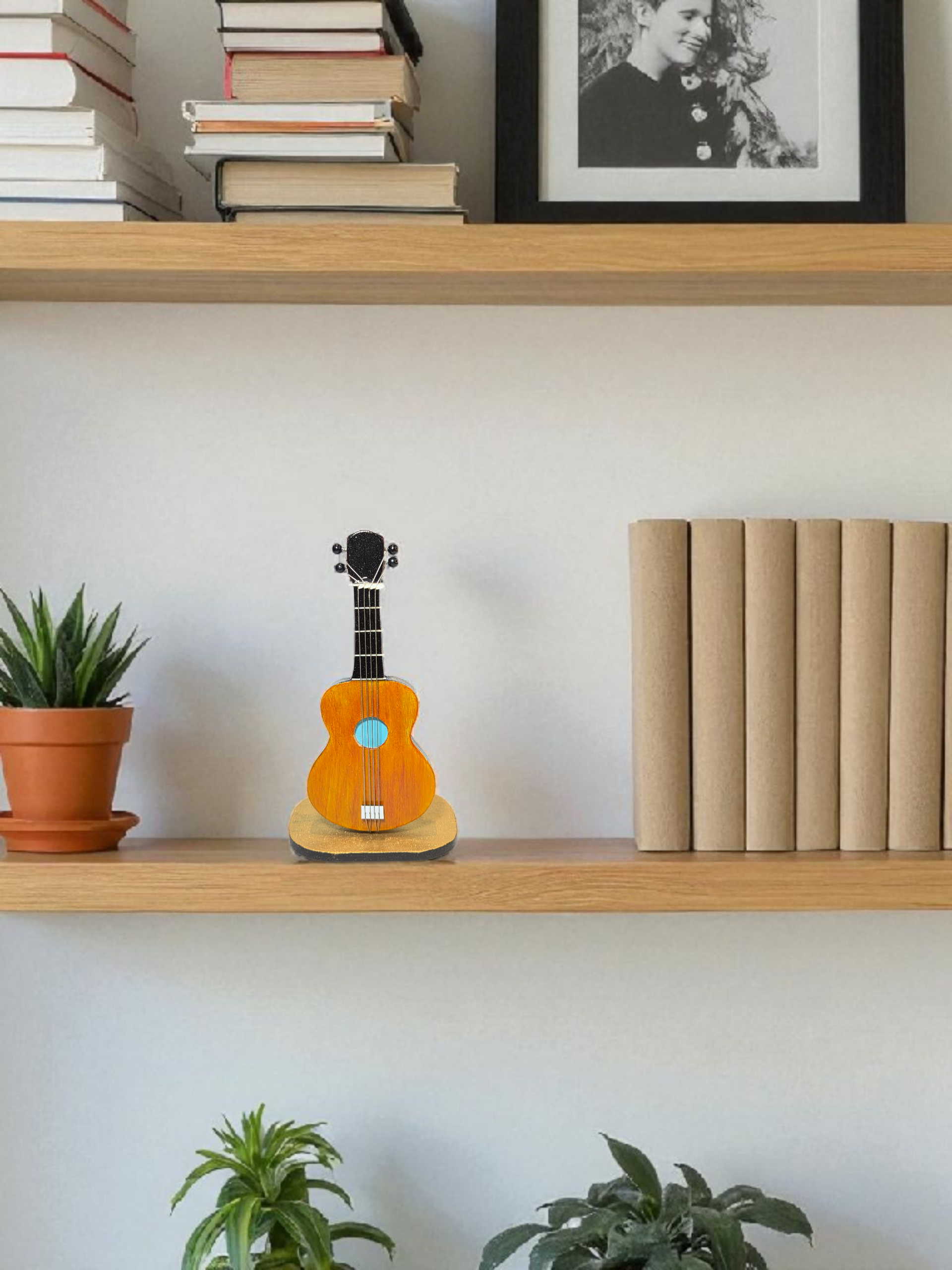 Miniature Wooden Guitar Decor