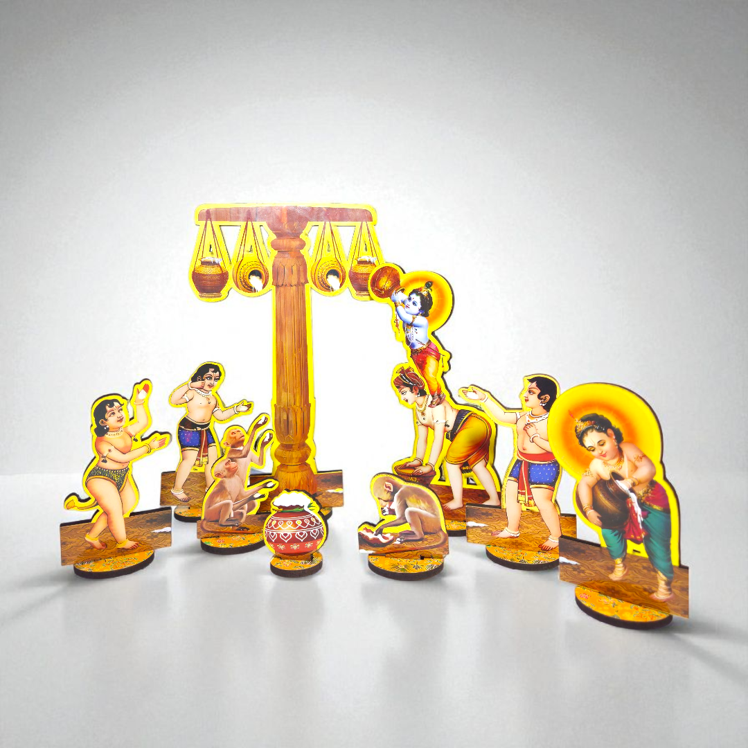 बाल गोपाल माखन चोरी लीला सेट (Bal Gopal Makhan Chori Leela Tabletop Set)